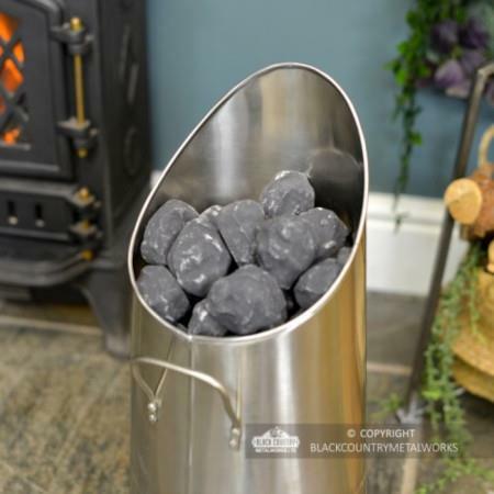 Traditional Antique Pewter Coal Hod - 54cm - Picture 3 of 4