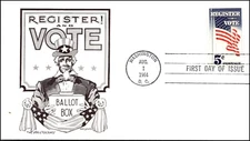 Scott 1249 5 Cents Register Vote Aristocrats FDC - Unaddressed