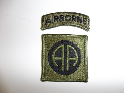 e1746 US Army Vietnam OD 82nd Airborne Division AA patch & tab