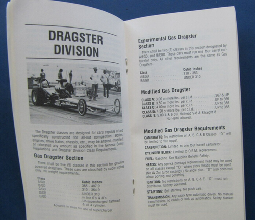 1986 ADRA RULE BOOK & Classification Guide - AMERICAN DRAG RACING ASSOCIATION - 第 7/9 張圖片