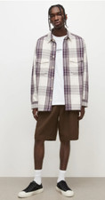 Allsaints Bluefield Check Overshirt in Optic White, Size M
