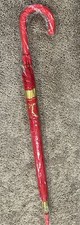 New In Plastic Wrap With Tag Est e Lauder Large Red and Gold Graphic Umbrella