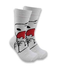 Classic Cartoon Character Snoopy Adult Size White Crew Socks