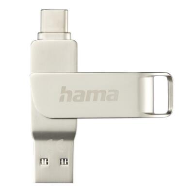 ''Hama USB Stick ''C-Rotate Pro'' 128GB USB-C 3.1/3.0 Metallgehäuse Silber 100MB/s