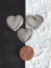 20 Hearts Silver fabric metallic Heart Valentine wedding 25th Anniversary Cards