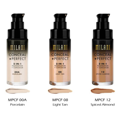 3 MILANI Conceal + Perfect 2-in-1 Foundation + Concealer ''Pick Your 3 Color'' Joy