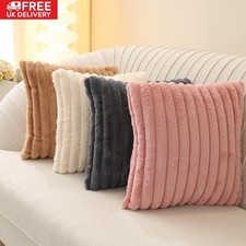 Pack of 2 Fluffy Faux Fur Cushion Covers Sofa Bed Decorative Throw Pillow Cases