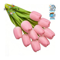 KüNstliche Blumen Tulpen Real Touch 10 StüCk Bouquet FüR Hochzeit Dekoration