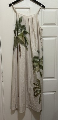 Tropical Coconut Tree Print Dress Causal Summer Dress Size 1XL