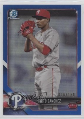 2018 Bowman Chrome Prospects Blue Refractor 6/150 Sixto Sanchez #BCP178 1q7