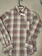 J.Crew NEW Slim Fit Button Up Shirt Plaid Gray Mens Size Small Cotton