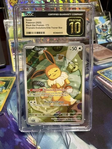 CGC 10 PRISTINE Eevee 173 Black Star Promo Prismatic Evolutions SVP ETB Pokemon