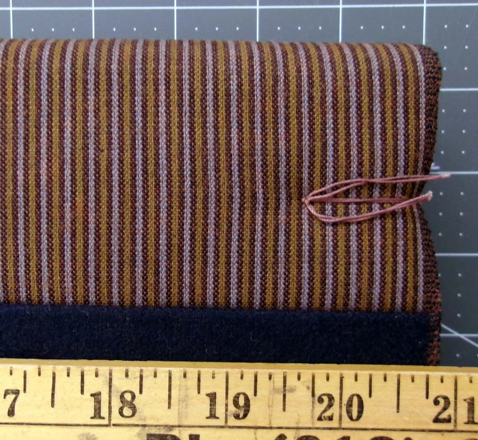 Japanese Thick Fabric Bolt for Mens Tanzen Kimono Tanmono Navy Blue Brown Stripe - Image 2 of 4