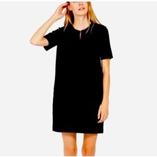 Everlane Pointe Black VNeck Knit Shift Dress Size XS Career Minimalist Quiet Lux
