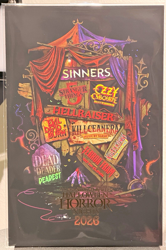 Universal Studios Hollywood Halloween Horror Nights 2026 11x17 Poster Rare