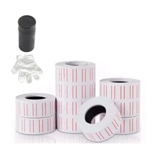 10 Rolls Retail Store 6000pcs White Price Gun Labels Refill For MX 5500 + 1 Ink