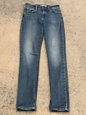 Levis Mid Rise Skinny Jeans Womens 6 Blue Denim Medium Wash Stretch Cotton Blend
