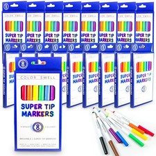 Color Swell Bulk Markers, 144 Total, 18 Packs of Super Tip Markers Value Pack