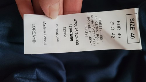 Orsay Kleid Dunkelblau Perlenimitat Kragen 40 M Chiffon Hochzeit Geburtstag - Bild 18 von 19