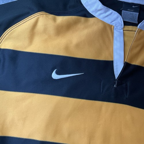 Vintage Nike Dri Fit Striped Rugby Shirt Men’s XL Long Sleeved - Picture 2 of 8