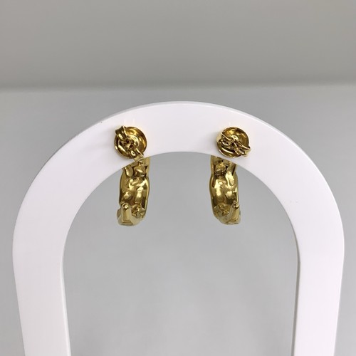Kopen Australia Hammered C Hoop Earrings Gold Plated Stainless Steel Waterproof - Bild 4 von 9