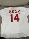 Pete Rose Signed White Throwback 'Hit King' Custom Baseball Jersey JSA COA