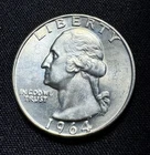 1964-D Washington Quarter Dollar 25C Uncirculated UNC 90% Silver 👖BSPC🪙