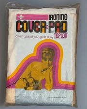 Vintage Tex-Knit Teflon Blue Ironing Board Cover & Pad NOS Sealed Double Thick