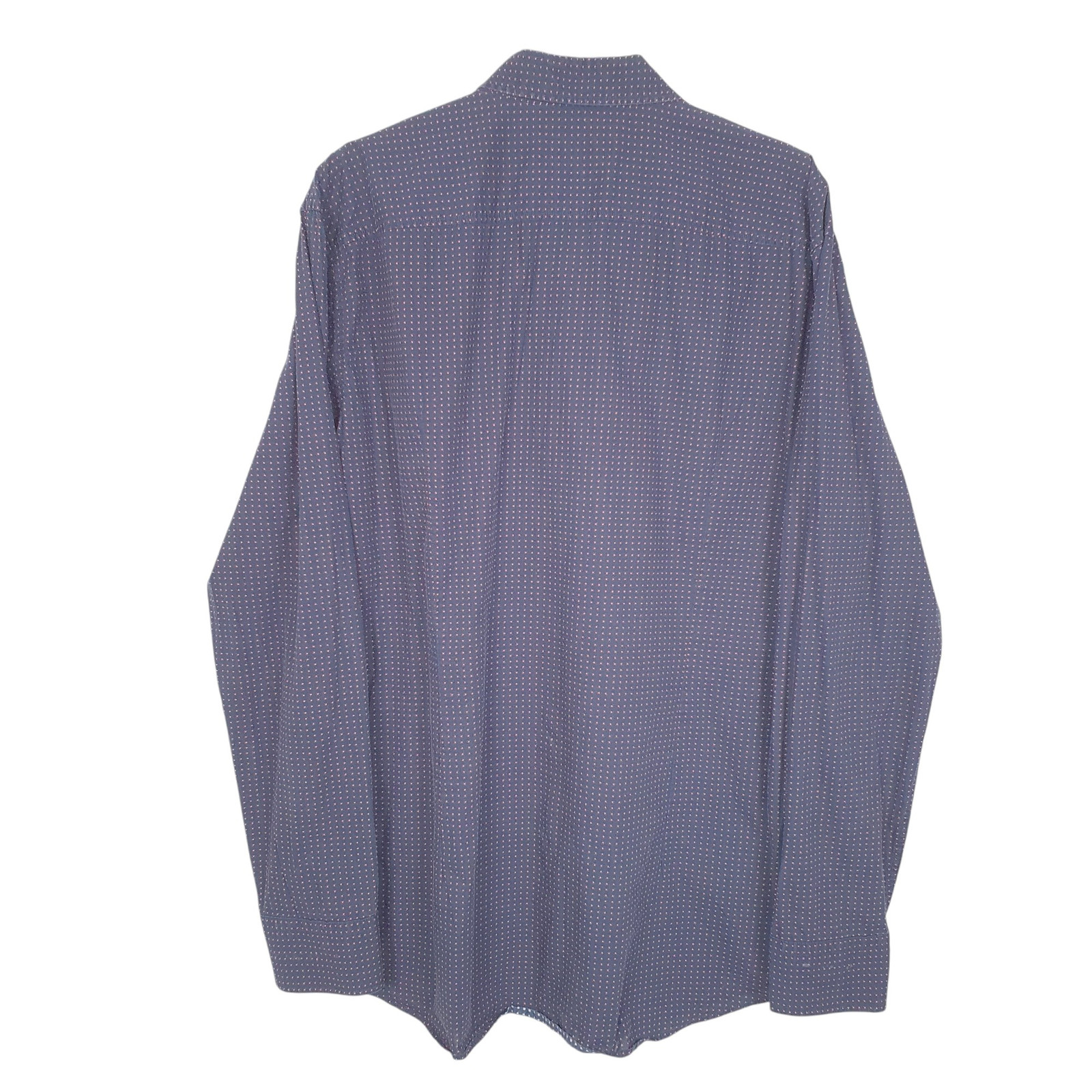 HUGO BOSS Navy Shirt Slim Fit Long Sleeve Casual Cotton Mens L image 3