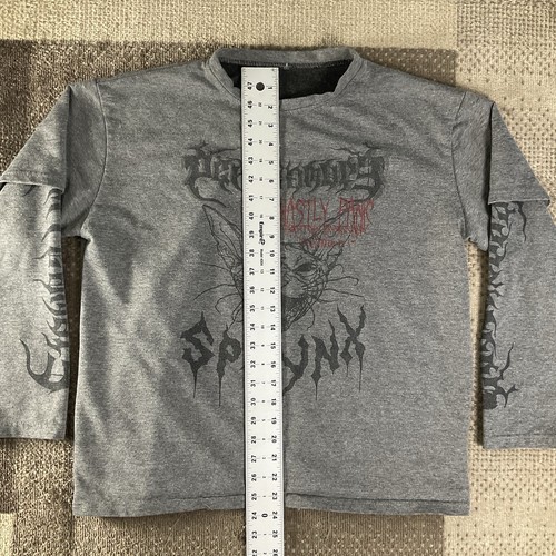 Camiseta Sphynx Emmiol Para Hombre Manga Media Larga Diabólico Gato Espantoso Pánico Gris - Imagen 4 de 6