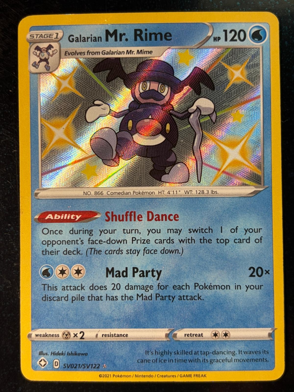 Galarian Mr. Rime SV021/SV122 Shining Fates Shiny Vault Pokemon Holo LP