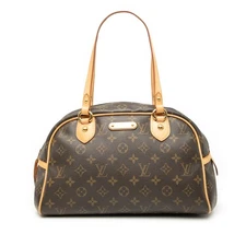 Authenticated Louis Vuitton Monogram Montorgueil PM Brown Canvas Fabric Handbag