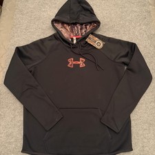 Under Armour Women's Hoodie Black Camo Embroidered Logo Fleece Loose Size L NWT