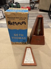 Vintage Seth Thomas Mahogany Metronome Wind Up Metronome - Working, Needs Wind'n