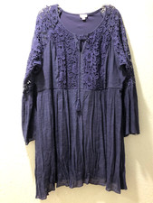 AVENUE Crochet Lace Dress Size 18/20 Dark Blue NWOT See Pics, Etc. NICE!!!