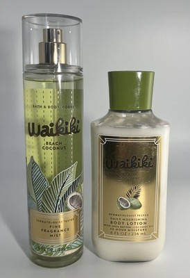 Bath & Body Works WAIKIKI BEACH COCONUT Fragrance Mist & Body Lotion Set NEW