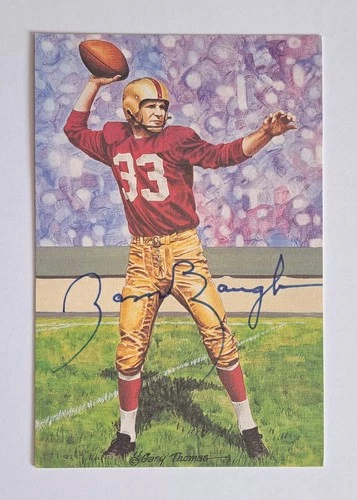 1992 Goal Line Art SAMMY BAUGH Signed LE 4x6 HOF Card /5000 Auto #93 Beckett BAS