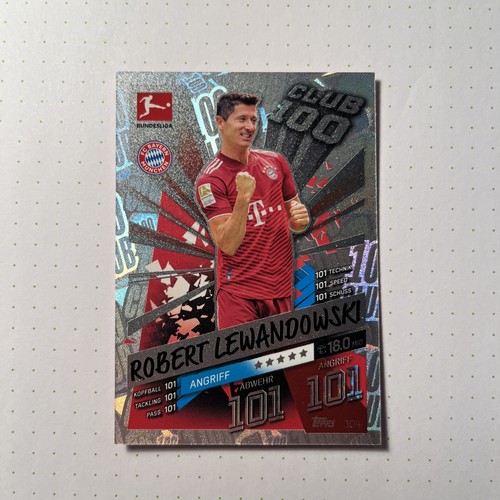 Topps Match Attax 21 22 Robert Lewandowski Bayern München Club 100 - Picture 1 of 1