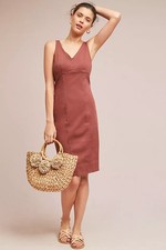 Prairie Underground Naples Dress Size M Henna Red Brown Sleeveless Fitted V