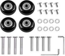 rhinocats Set of 4 Luggage Suitcase Replacement Wheels Rubber 49x18mm, Black