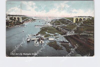 PPC Postcard NY New York City Washington Bridge Scenic View