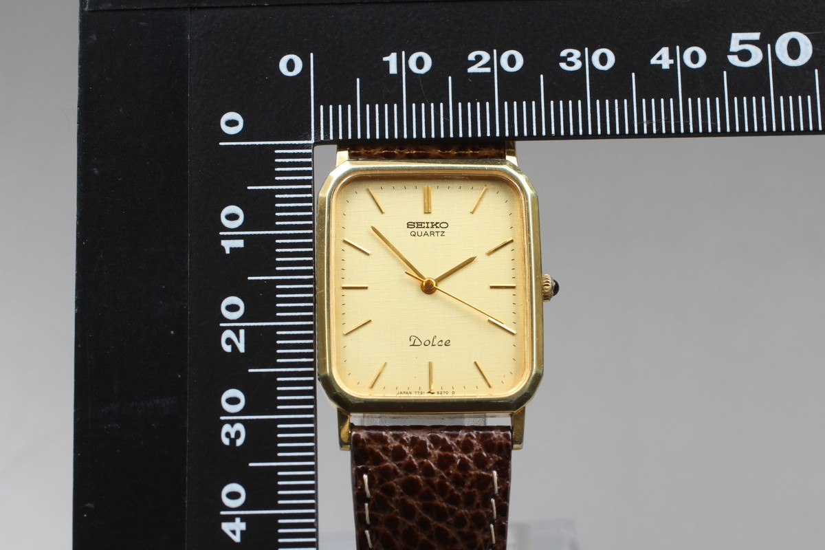 Vintage 1986 N MINT Seiko Dolce 7731-5240 SGP Gold Tank