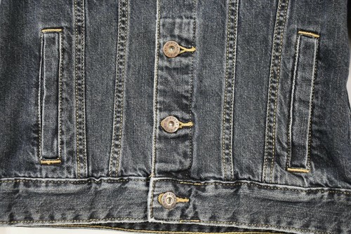 Wrangler Juniors Girl Dark Wash Long Sleeve Button Front Cotton Denim Jacket M - Picture 5 of 7