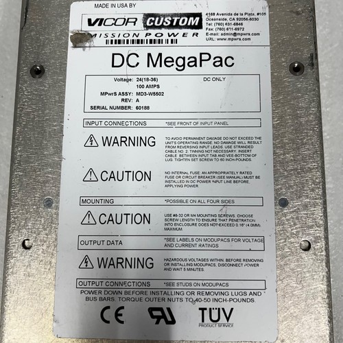 Fuente de alimentación modular Vicor MD3-W5502 MegaPac - Entrada 24VDC, módulos WM5V y WM12V - Imagen 2 de 6