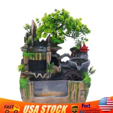 Desktop Fountain Indoor Rockery Feng Shui Water Sound LED Waterfall Fountain 