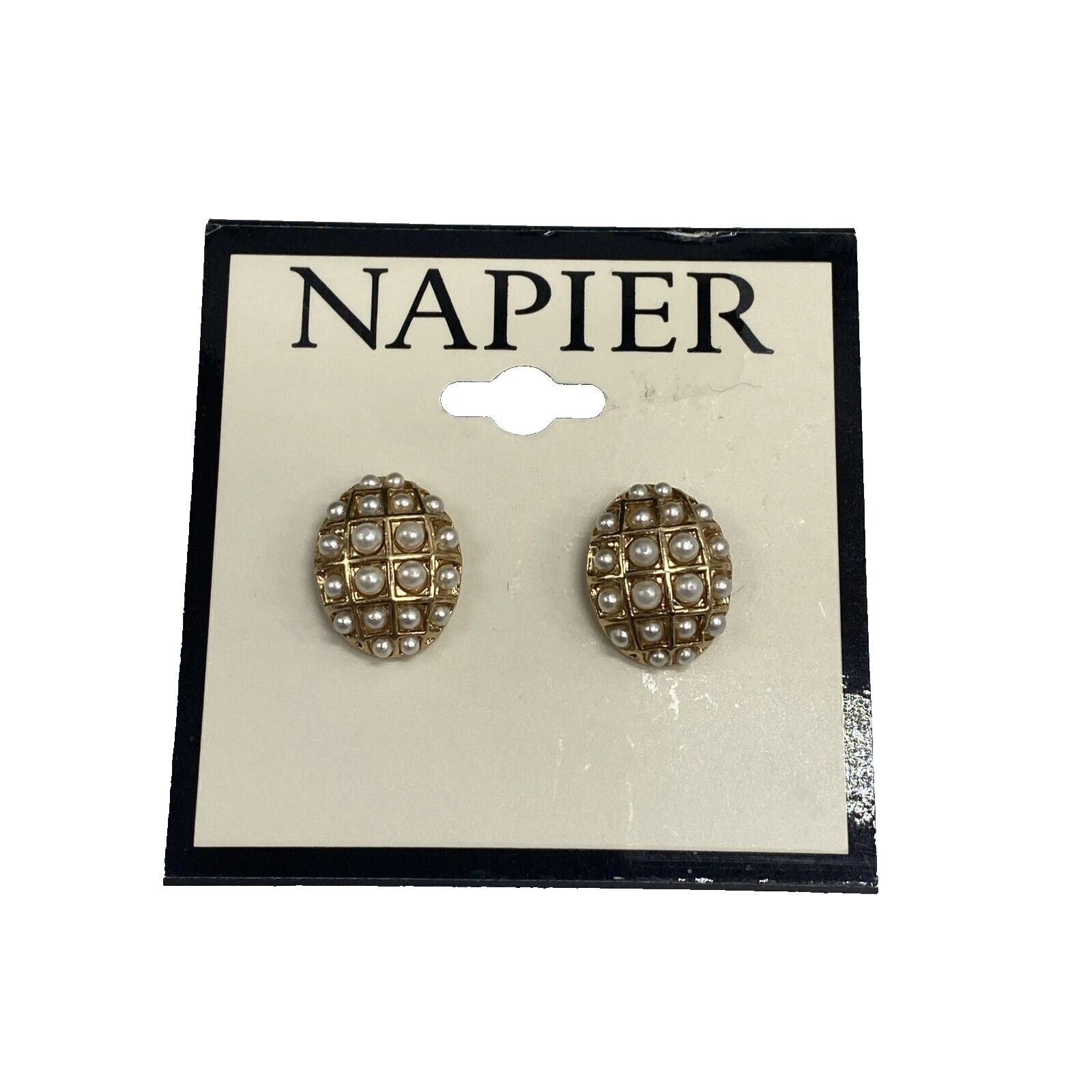 Модные серьги-гвоздики с жемчугом Napier