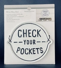 Huntington House-"Check Your Pockets"-Laundry Room Sign-Metal Distressed-KK