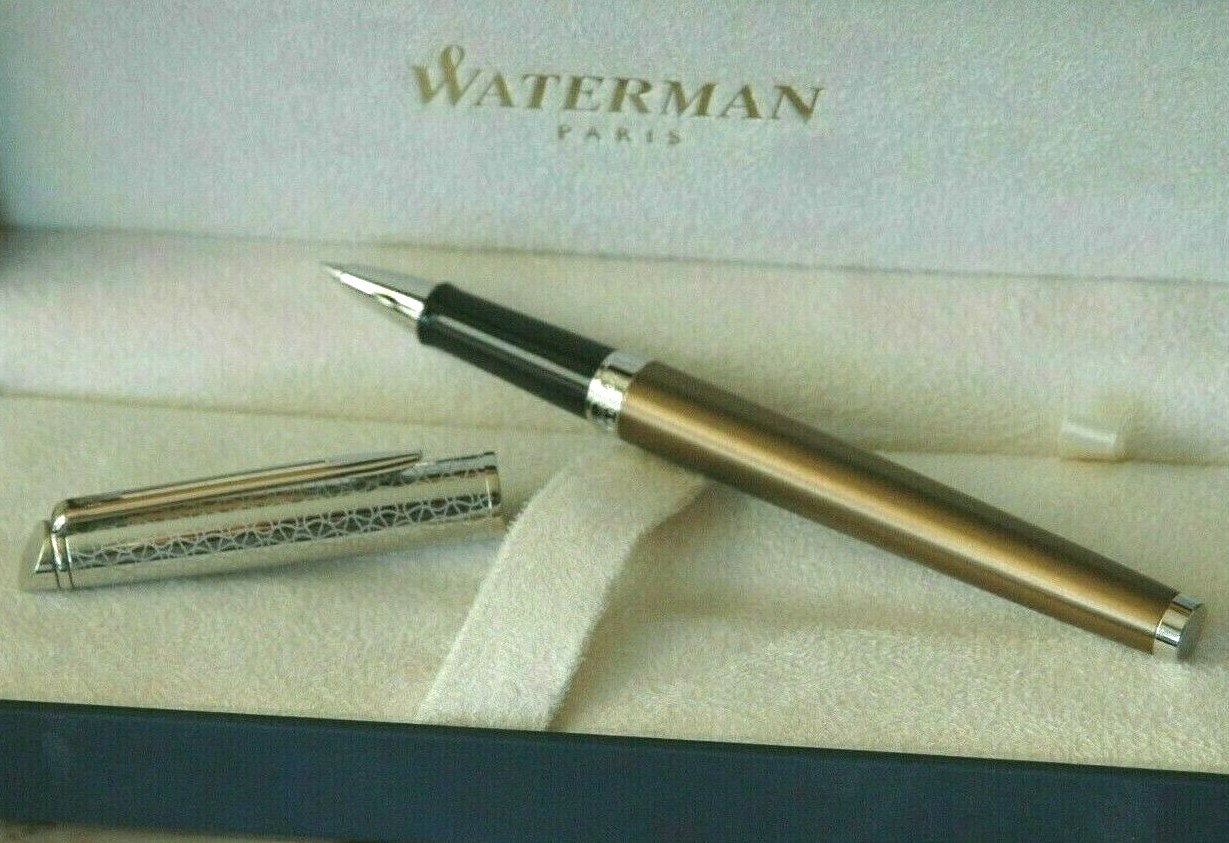 Stylo roller Waterman Hémisphère de Luxe en métal ciselé argenté pour une écriture raffinée