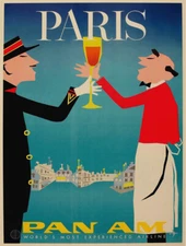 Vintage Paris France Travel Poster Reproduction Metal Sign FREE SHIPPING