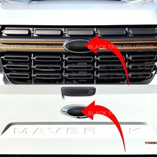 Matte Black Front Tailgate Overlay Emblem Decals For Ford Maverick 2022-2024